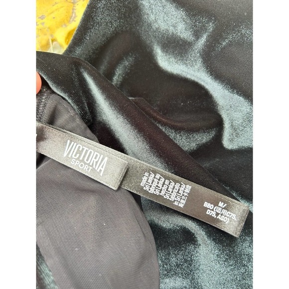 Victoria Sport High-Neck Green Velvet Bra Top M NWT - Picture 8 of 9